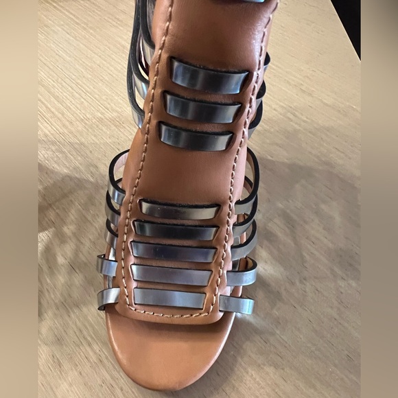 Coach Tan and Silver (metallic) High-heel Sandle, Size 7, Never Worn. - Picture 4 of 6